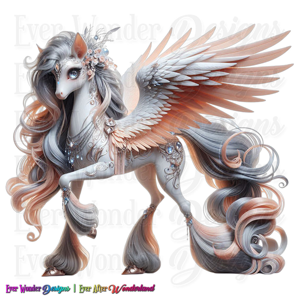 Majestic Pegasus Ponies Stickers