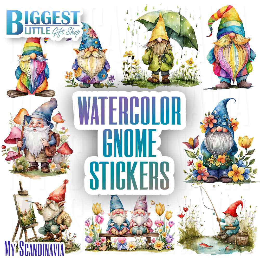 Watercolor Gnome Stickers